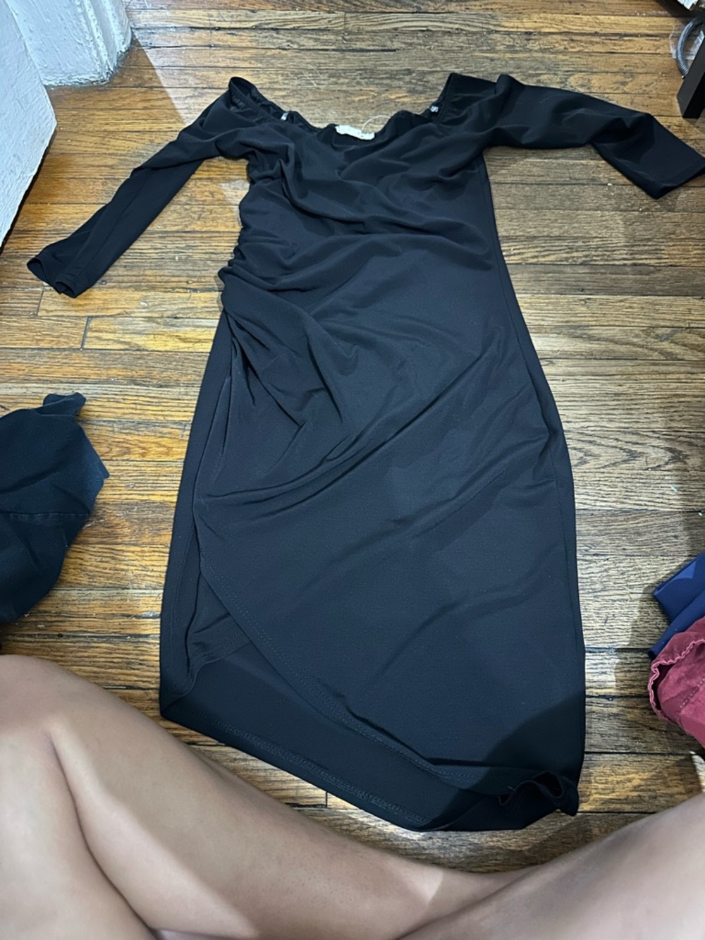Sarah LA Ruched Long-Sleeve Wrap Dress